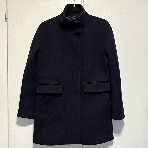 J. Crew Italian Stadium Cloth Wool Cocoon Coat in Navy, Size 2 - Picture 4 of 8